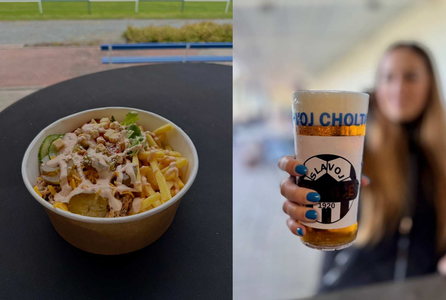 Bistor v garáži jídlo pivo